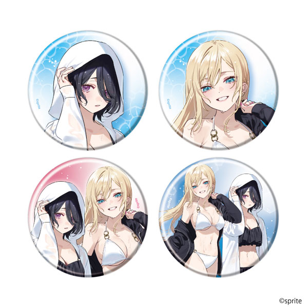缶バッジ「everlasting flowers」01/描き起こしイラスト 4個入りBOX