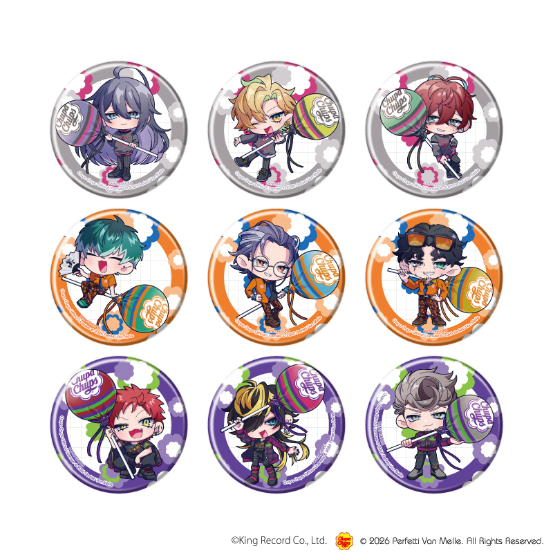缶バッジ「ヒプノシスマイク-Division Rap Battle-×チュッパチャプス」02/コンプリートセット(全9種)(ミニキャライラスト)