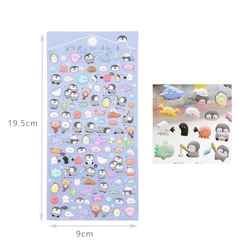 ステッカー シール キラキラ 立体 ご褒美/デコシール DIY用 女の子向け 手帳 水筒 スマホケース アルバム飾り用 贈り物にも (EVA-F)