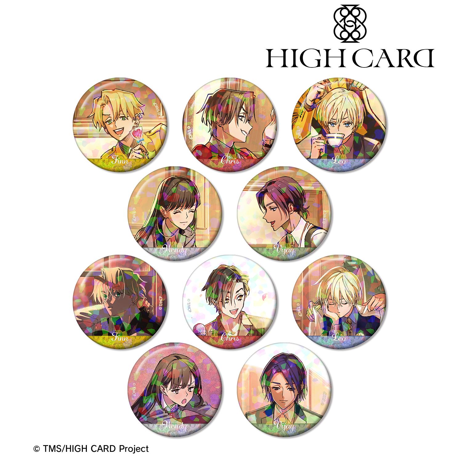 HIGH CARD_トレーディング エンディングイラスト ホログラム缶バッジ(単位/コンプリートBOX/10パック入り)