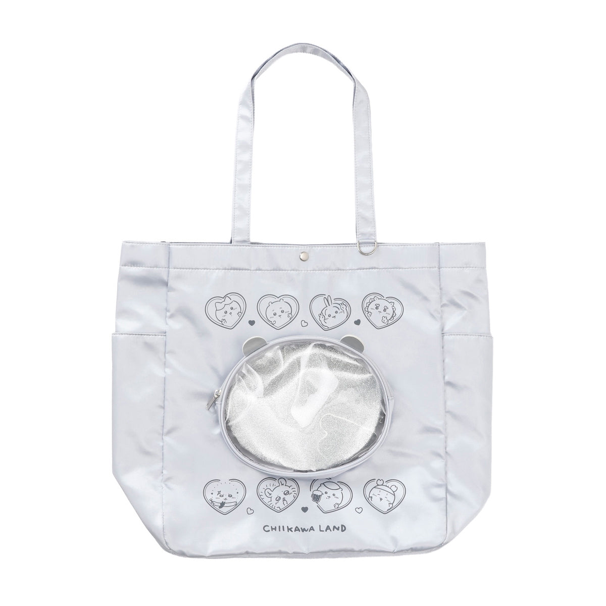 ちいかわ トートバッグ ちいかわおかおポケット シルバー