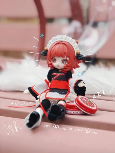 節気の癒し」 BJDブラインドドール シリーズ 高約17cm PVC&ABS素材 1/12 BJDスペシャルボディ 女の子のギフト 関節可動フィギュア 塗装済み プレゼントハンドモデルの装飾品(Red)