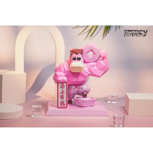 HiPlay 潮野芸術 神馬東西 馬年開運ギフト トレンドトイ置物 馬上有金モデル 猛馬ピンク CY002 塗装済み完成品フィギュア