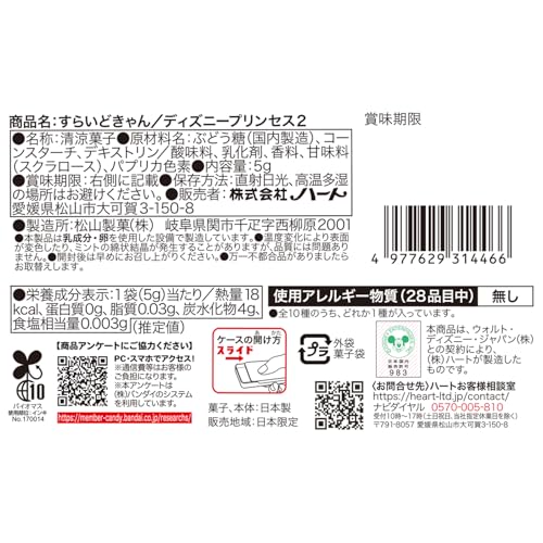 ハート(Heart) すらいどきゃん／ディズニープリンセス２ ピーチ味 清涼菓子/食玩 [BOX販売/10個セット]