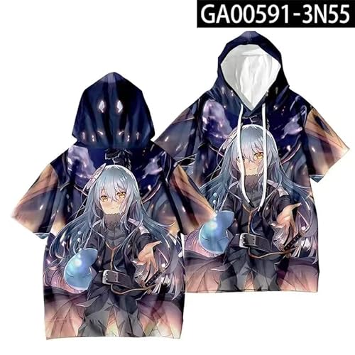 転生したらスライムだった件 Tシャツ 紅丸 朱菜 半袖 キッズ インナーシャツ ティーシャツ コスプレ衣装 フェイクレイヤード 記念シャツ カジュアル日常服 応援服 かわいい ゆったり 夏祭り 花火大会 誕生日 プレゼント (4,4XL)