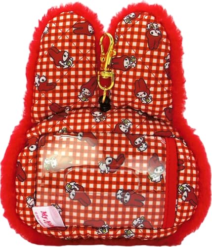 ナカジマコーポレーション マイメロディ 赤チェック フェイスパスケース 219794-25