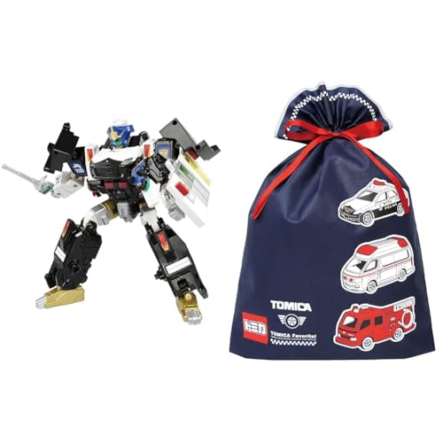 タカラトミー トミカ ジョブレイバー ギガントポリスブレイバー KOBANアーマー DXセット ミニカー おもちゃ 3歳以上 + インディゴ タカラトミー トミカ ラッピング袋 LL ネイビー TA654