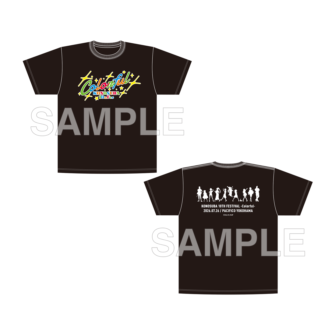 アニメ「この素晴らしい世界に祝福を！」Tシャツ Colorful ver. XL
