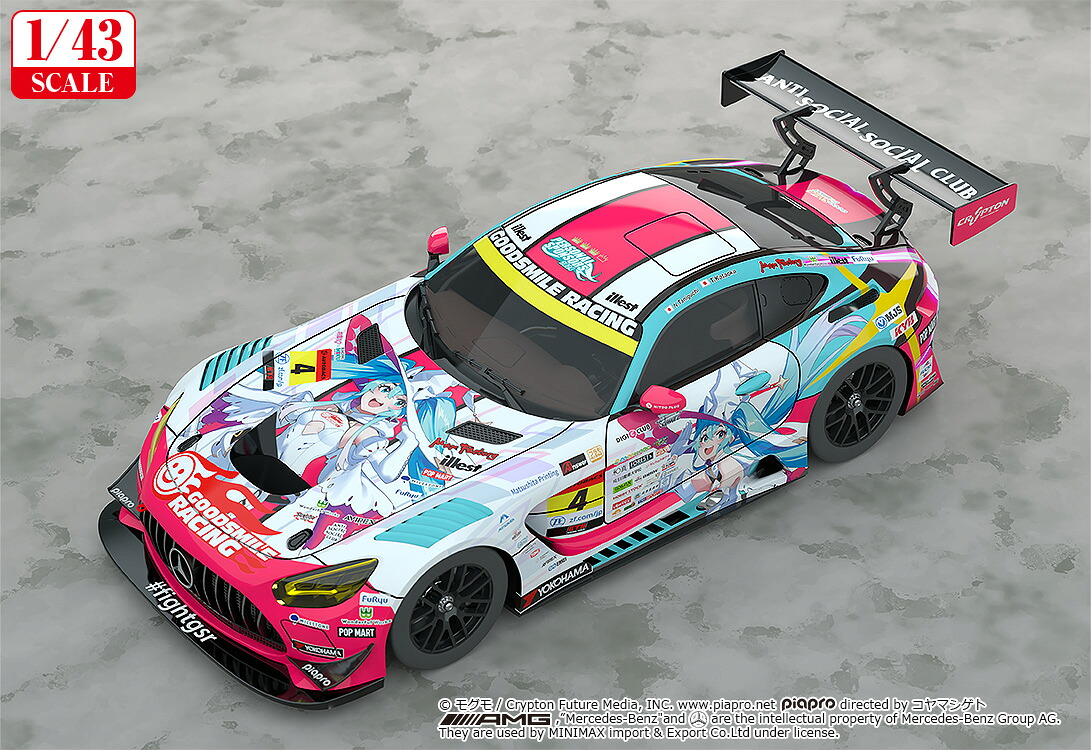 1/43 『初音ミク GTプロジェクト』 グッドスマイル 初音ミク AMG 2024 開幕戦Ver.【二次再販】 (塗装済み完成品ミニカー)