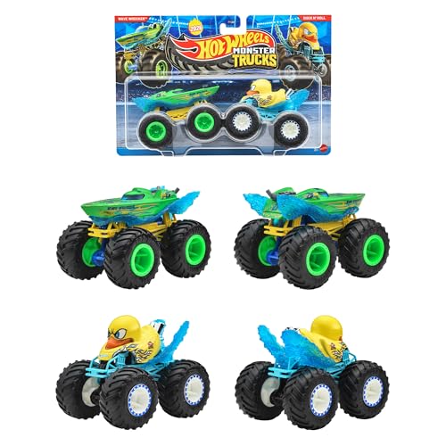 ホットウィール(Hot Wheels) モンスタートラック 1:64 2パック アソート 乗り物おもちゃ ミニカー 2台組×8セット入り BOX販売 3歳から マルチ FYJ64-987B