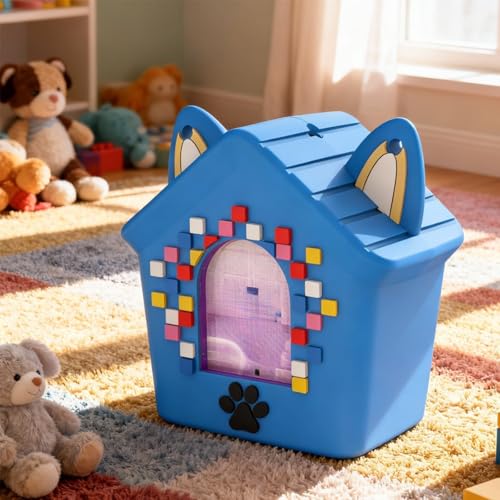 [mocoly]家型シリコン 保護カバー 落下防止 ストラップ2WAY装備 わくわくデザイン 曲面完全密着 持ち運び便利 プレゼントに適 耐久性 (ピンク/ブルー/ラベンダー/ミックス C91) 青