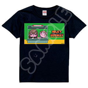 アニメ『銀河特急 ミルキー☆サブウェイ』 Tシャツ(mochocho) MB(アカネ・カナタ) ブラック XLサイズ