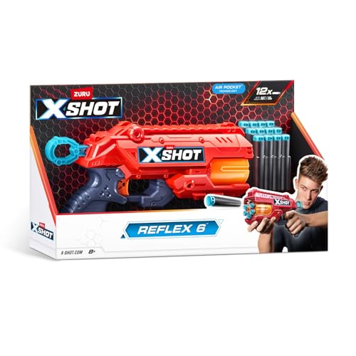 ZURU XSHOT Excel Reflex 6 エックスショット エクセル リフレックス6 ダーツ12本付き ブラスター玩具 的当て スポンジダーツ 36433 正規品