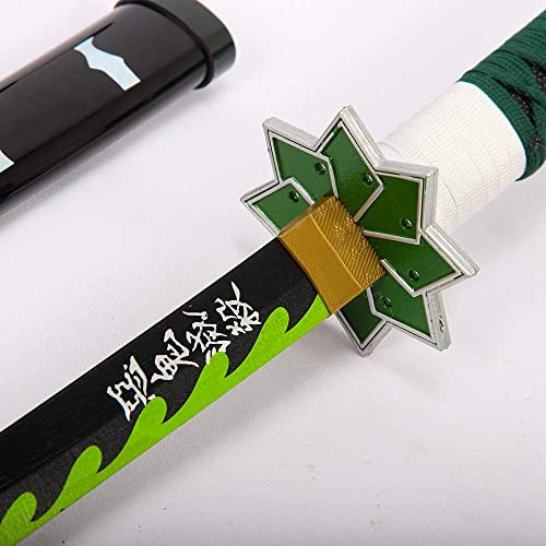 ASINKING 2022 新しい 鬼滅の刃 不死川実弥 刀 ABS 風柱 不死川 日輪刀 きめつのやいば しなずがわ さねみ にちりんとう 不死川の刀 コスプレ かたな おもちゃ刀 丸形鞘 竹刃 鬼殺隊 木製 完成度高い 104cm 模造刀 模擬刀 剣 武器 (不死川実弥 刀)