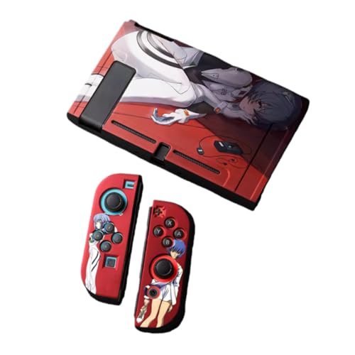 新世紀エヴァンゲリオン 惣流・アスカ・ラングレー Switch保護ケース カバー 分体式カバー Switch2 柔らかい殻 防塵ベース 耐衝撃 コスプレ小物 軽量 飾り 脱着簡単 萌えグッズ 贈り物 非公式 (OLED（スタンドが開かない）,色4) [並行輸入品]