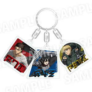 進撃の巨人 3連アクリルキーホルダー エレン＆ミカサ＆アルミン