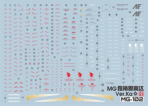 蛍光!! HG RG EG MG PG RE HiRM ロボット MS ディテールアップ用水転写式デカール (MG 1/100 RX-0 ユニコーンガンダム Ver.Ka用) [並行輸入品]