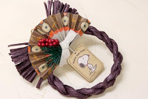 山一商店 正月飾り スヌーピー お正月リース ブラウン R98508