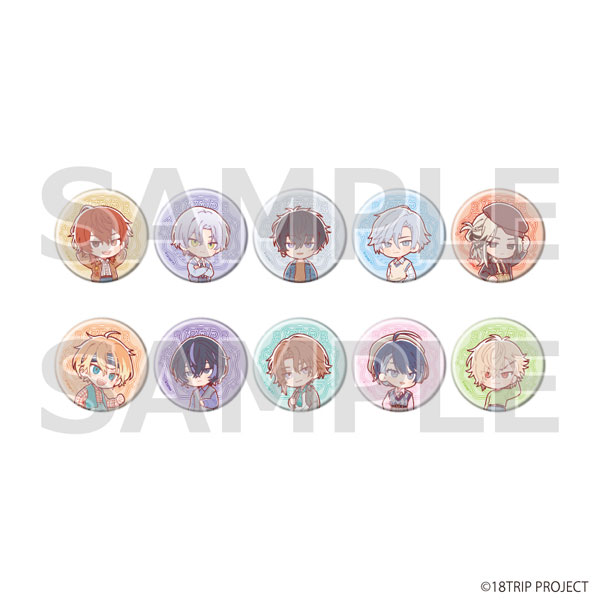 缶バッジ『18TRIP』06/ニューレトロver. ミニキャライラスト 10個入りBOX