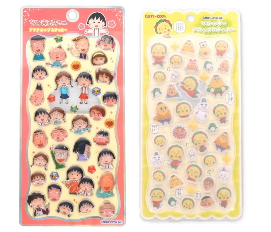 【通販限定シールセット5枚入】【福袋】プチドロップステッカーちびまる子ちゃん、フロッキードロップステッカーコジコジ＋ランダム3枚セット