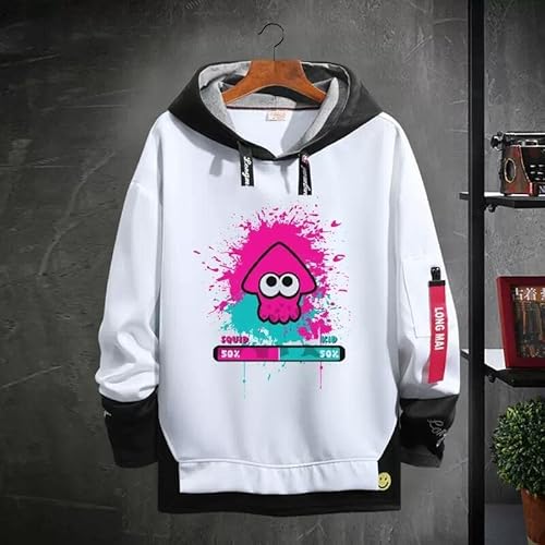 スプラトゥーン3 パーカー 長袖 フード付き メンズ/レディース 流行 防寒 保温 応援服 トレーナー スウェット 通気性 柔らかい 春秋用 男女 個性的 秋冬服 日常服 プルオーバー ファッション ゆったり 2022新モデル イベンド 誕生日 プレゼント (G,3XL)