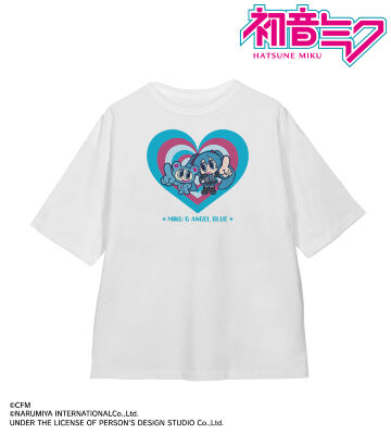 ANGEL BLUEコラボ 描き起こし 初音ミク&ナカムラくん BIGシルエットTシャツ/ユニセックス