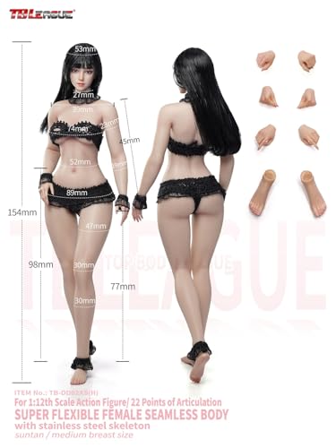 【Tbmodel 】 TBLeague 1/12 アクションフィギュア 超柔軟性シームレス 素体 服セット アクションフィギュア TB-DD02XS（H）小麦色