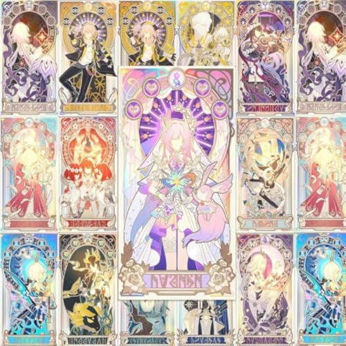 崩壊：スターレイル タロットカード オンパロス 黄金裔 15+12枚 紡がれた物語 長夜月 ファイノン キュレネ キャストリス キャラ ヒアンシー 人気 アニメ ゲーム グッズ (セットA(15枚)) [並行輸入品]