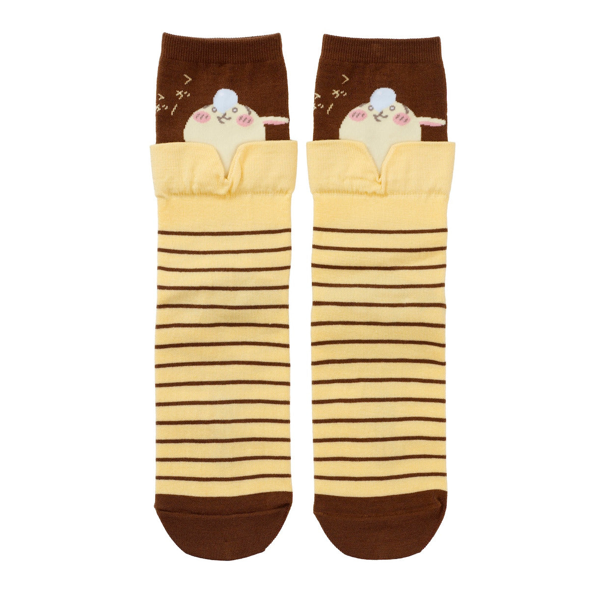 ちいかわ レイヤード風ソックス うさぎ イエロー 22-24cm