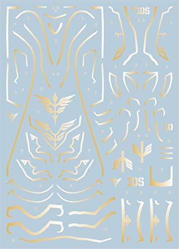 蛍光!! HG RG EG MG PG RE HiRM ロボット MS ディテールアップ用水転写式デカール (MG 1/100 MSN-06S用 金メッキ&蛍光2枚セット) [並行輸入品]