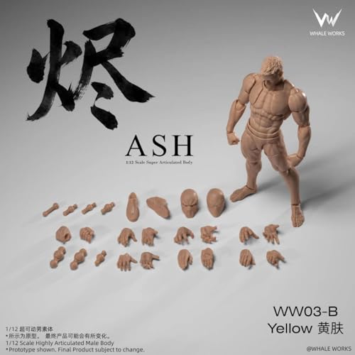 [Tbmodel] 鯨工坊 1/12 フィギュア 超可動 男性 Ash 素体 ヘッド フルセット コスプレ アクション WW03 (B)