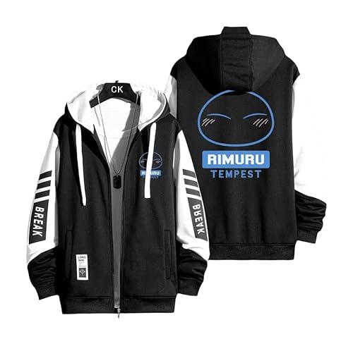 [COLE] 転生したらスライムだった件 パーカー 長袖 転スラ スライム リムル 魔王 紫苑 朱菜 蒼影 ファスナー フード付き服 運動パーカー 日常服 Hoodieメンズ 誕生日 プレゼント パーカ ディーバ コスチューム (5,XL 厚手)