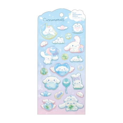 【グッズ-シール】サンリオキャラクターズ パールマシュマロシール みずいろウィッシュコア/シナモロール