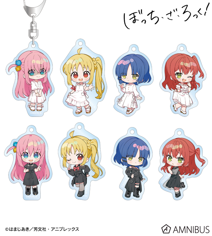 上倉エクさんイラスト 白いワンピースver.&黒いワンピースver. トレーディングアクリルキーホルダー