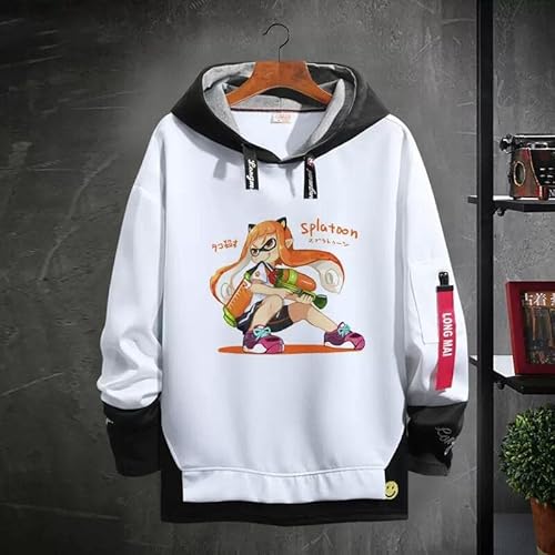 スプラトゥーン3 パーカー 長袖 フード付き メンズ/レディース 流行 防寒 保温 応援服 トレーナー スウェット 通気性 柔らかい 春秋用 男女 個性的 秋冬服 日常服 プルオーバー ファッション ゆったり 2022新モデル イベンド 誕生日 プレゼント (E,2XL)