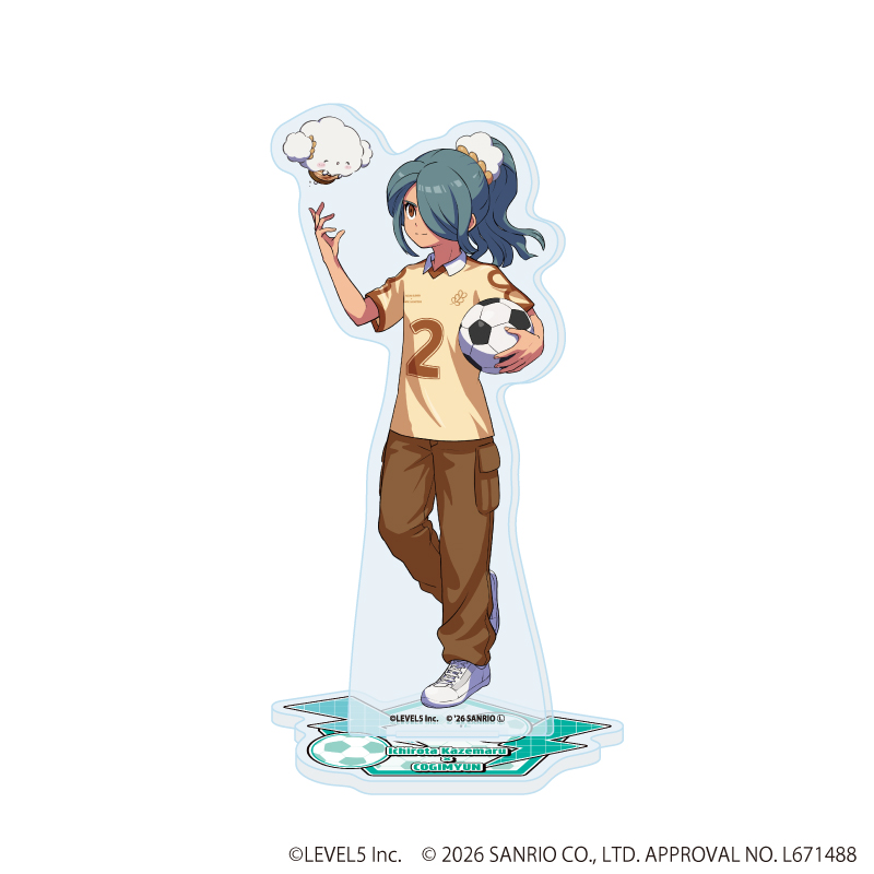 イナズマイレブン×サンリオキャラクターズ_アクリルスタンド04/風丸一郎太×こぎみゅん(コラボイラスト)