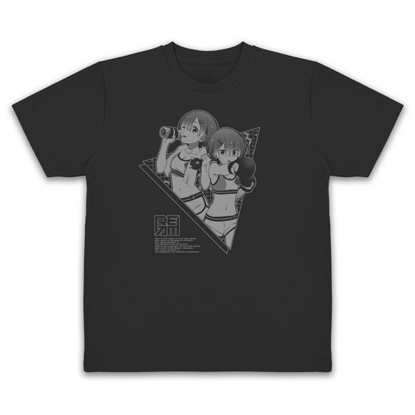 Re：ゼロから始める異世界生活 ラム＆レム ドライTシャツ エクササイズVer./BLACK-S