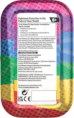 ポケモンTCG:メガエボリューション 昇天した英雄ミニ缶:トゲピ&トトダイル(ステッカーシート1枚、ポケモンアートカード&ブースターパック2枚)