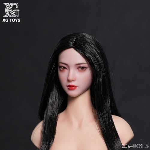HiPlay XG Toys 1/6 アジア美女 ヘッド XG‑001B 可動眼 ドール用 頭 塗装済み