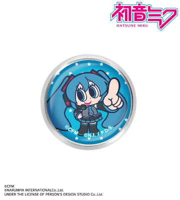 ANGEL BLUEコラボ 描き起こし 初音ミク ガラスマグネットピンバッジ