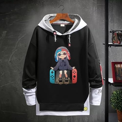 スプラトゥーン3 パーカー 長袖 フード付き メンズ/レディース 流行 防寒 保温 応援服 トレーナー スウェット 通気性 柔らかい 春秋用 男女 個性的 秋冬服 日常服 プルオーバー ファッション ゆったり 2022新モデル イベンド 誕生日 プレゼント (L,2XL)