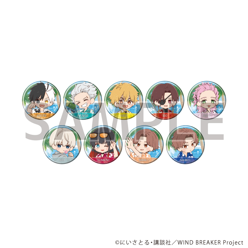 WIND BREAKER_57ミリ_缶バッジ12/海遊びver. コンプリートセット(全9種)(グラフアートイラスト)【コンプリートセット/9個入り】