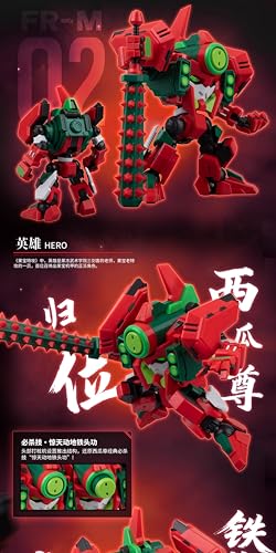 「HAORAYU」壹理創玩 果宝特攻 FR-M02 西瓜尊 プラモデル 組立 ロボット 可動 キャラクター