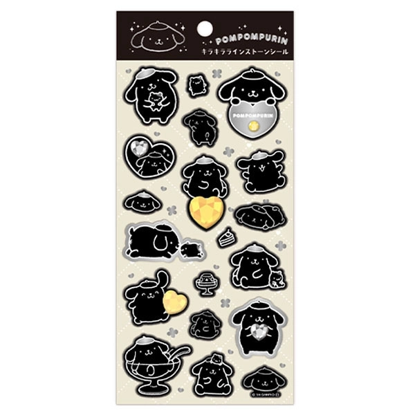 【在庫】サンリオ キラキララインストーンシール モノクロシリーズ ポムポムプリン ケイカンパニー