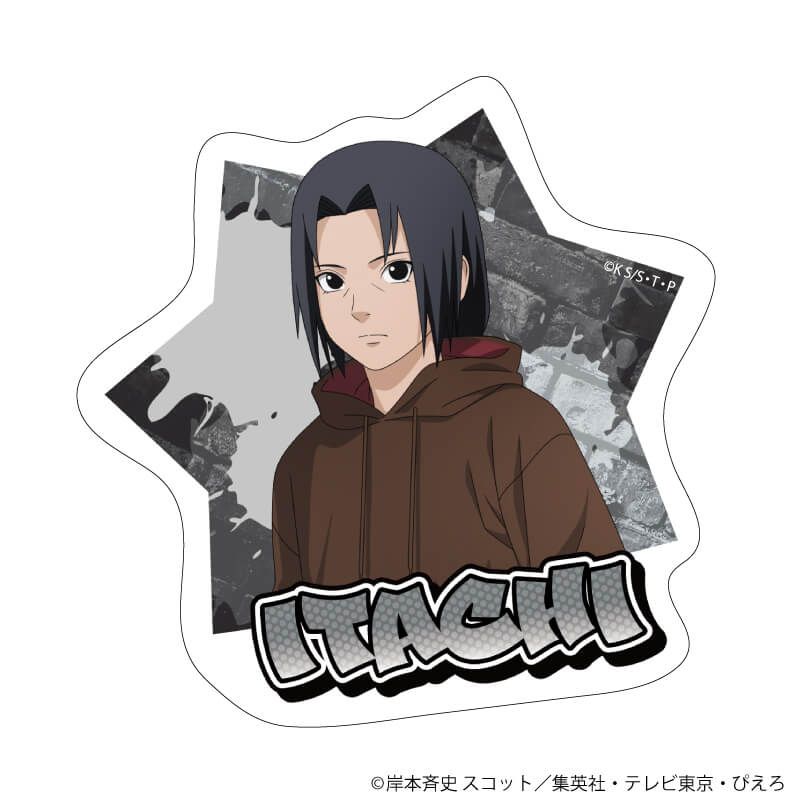 ダイカットスマホステッカー「NARUTO-ナルト- 疾風伝」05/うちはイタチ ストリートファッションver.(描き下ろしイラスト)