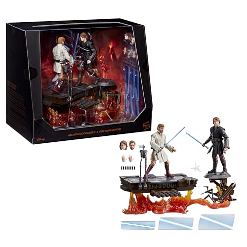【Amazon.co.jp限定】ハズブロ（Hasbro）スター・ウォーズ STAR WARS ブラックシリーズ アナキン・スカイウォーカー＆オビ＝ワン・ケノービ、『スター・ウォーズ エピソード3/シスの復讐』プレミアム コレクション用 15 cm アクションフィギュア スタント付き G1305 正規品
