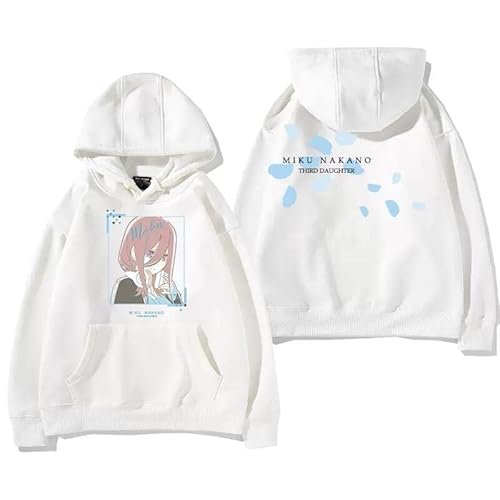 五等分の花嫁 パーカー 長袖 中野三玖 中野一花 中野四葉 中野五月 メンズ 日常服 コスプレ衣装 運動パーカー 春夏 ゆったり フード付き おしゃれ 大きいサイズ シンプル プルオーバー 薄手/厚手 トップス シンプル 漫画服 通気性 柔らかい グッズ 部屋着 学園祭 誕生日 プレゼント ギフト 男女兼用 (03,2XL/厚手)