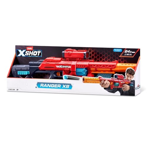 ZURU XSHOT Excel Ranger X8 エックスショット エクセル レンジャー X8 ダーツ24本付き ブラスター玩具 的当て スポンジダーツ 36674 正規品