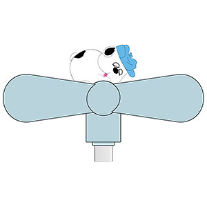 ピーナッツ コネクタ付きミニクールファン(USB Type-C) オラフ