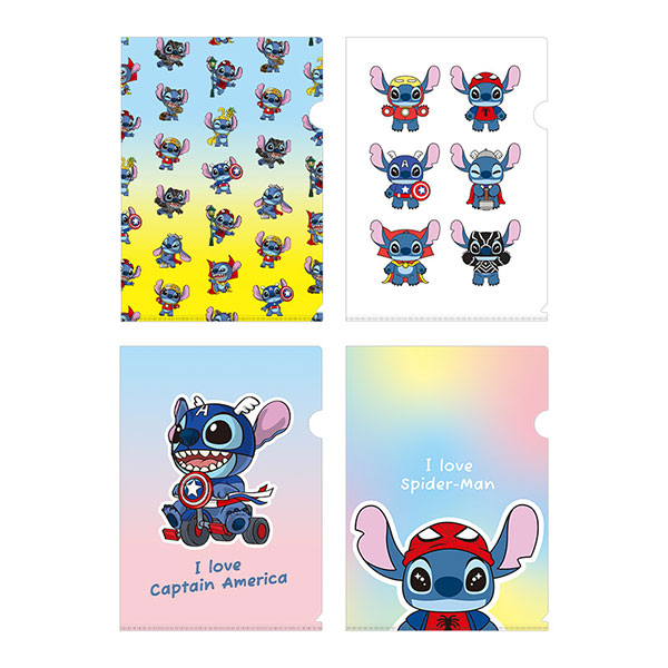 ホットトイズ・ZAKKA コスビ・クリアファイル「マーベル|スティッチ」4枚セット[ホットトイズ]《発売済・在庫品》